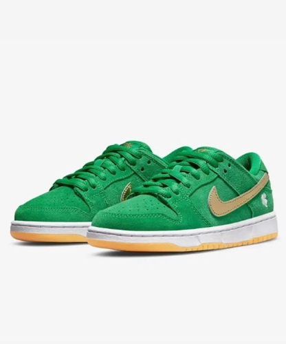 nike sb dunk low pro green black white